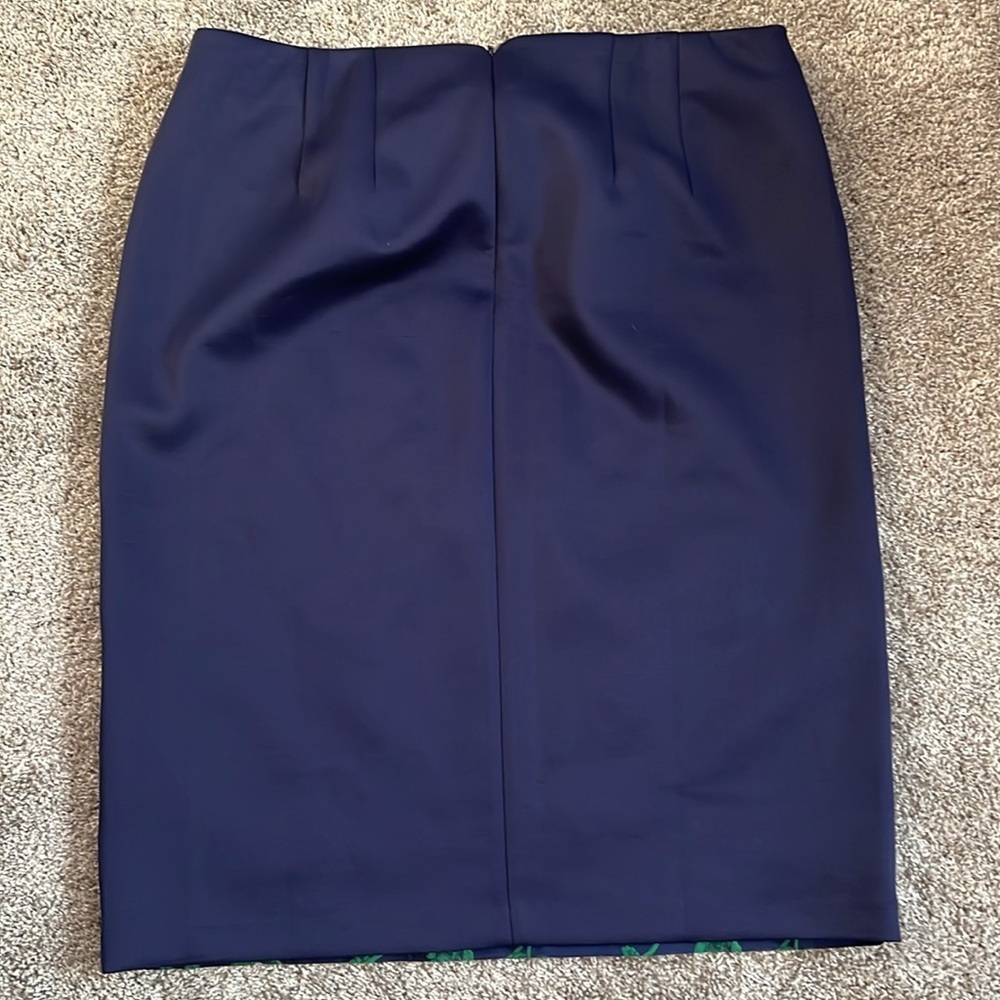 Eloquii Blue and Green Embroidered Floral Pencil Skirt - Picture 4 of 4
